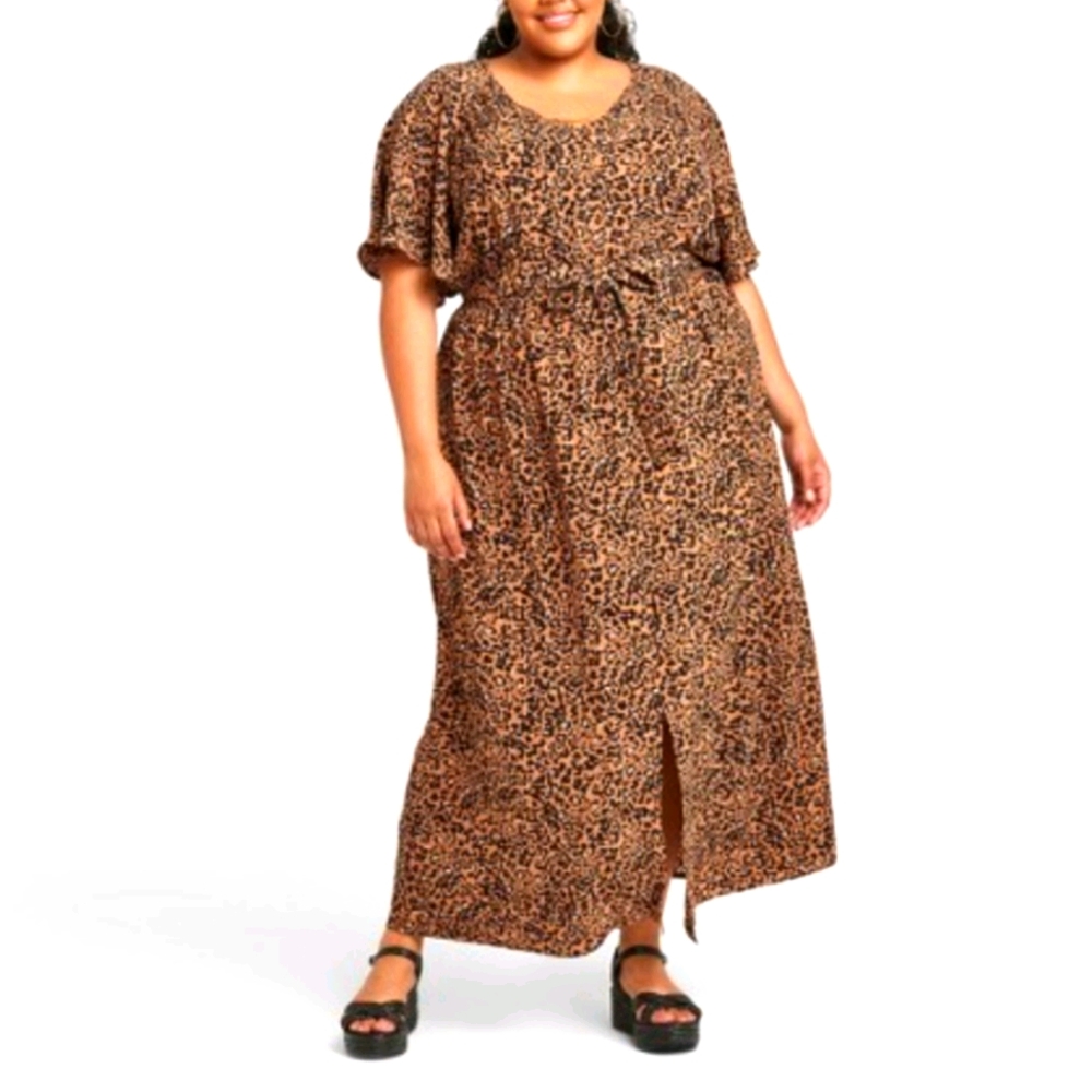 Ava & Viv | PLUS| 4X Sheer Animal Print Maxi
